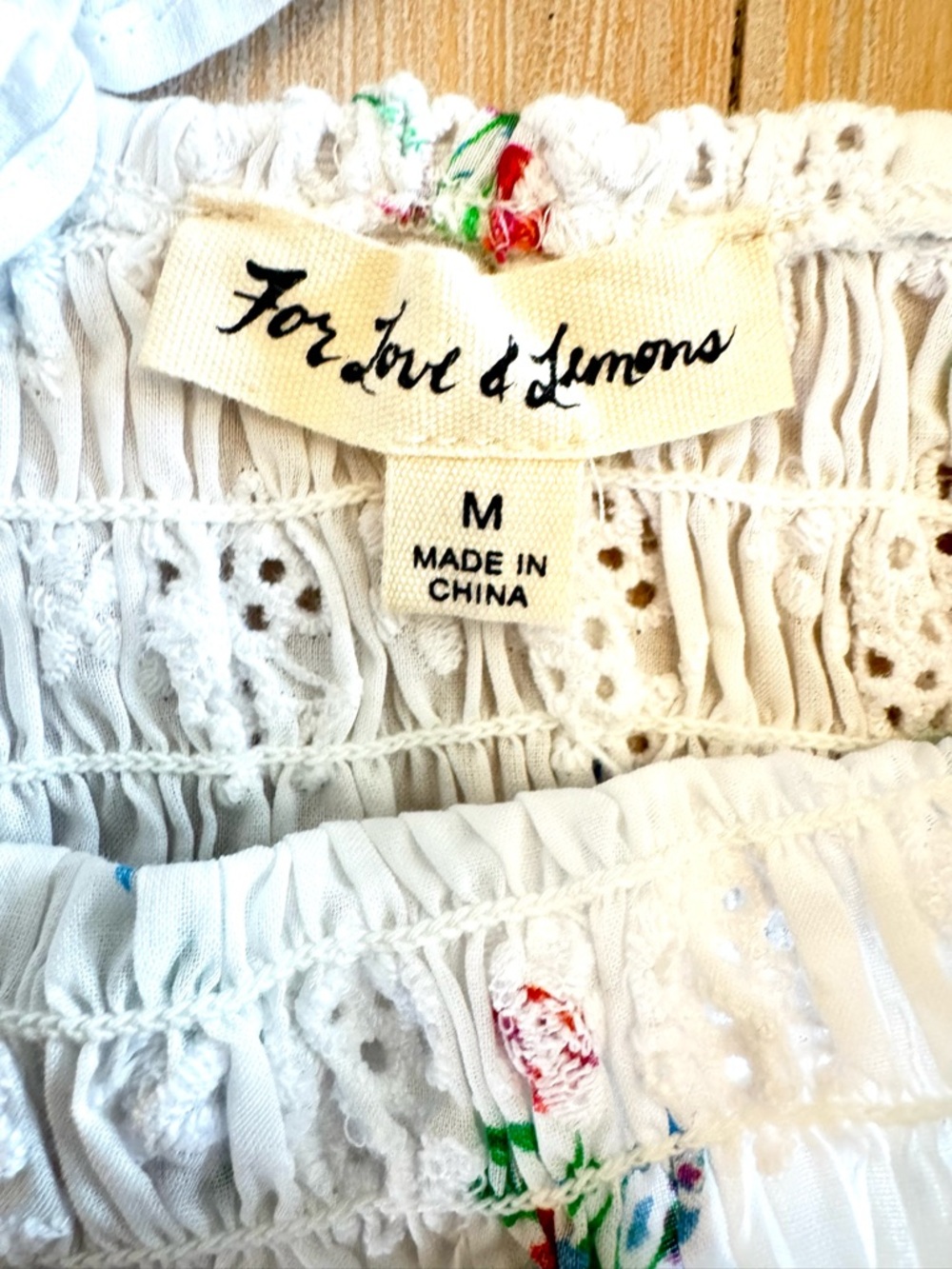 For Love & Lemons Tarte Eyelet Smocked Blouse - Picture 2 of 9